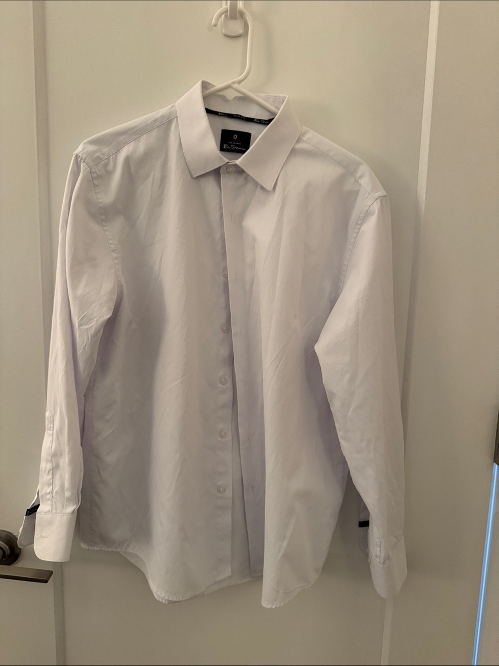 Ben Sherman White Men's Dress Shirt - Long Sleeve Spread Collar